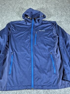 Marmot Jacket Mens XLarge Blue Windstopper Softshell Full Zip Hiking L80661-CM